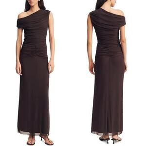 Shona Joy Asymmetric Mira Off-the-Shoulder Maxi Dress - US 14